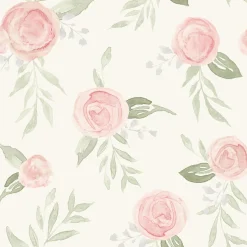 VND2730 York Wallcoverings Watercolor Roses Wallpaper