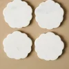 VND6842 Ferry International White Marble Scalloped Coaster Set