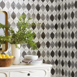 VND2730 York Wallcoverings Woodblock Print Wallpaper