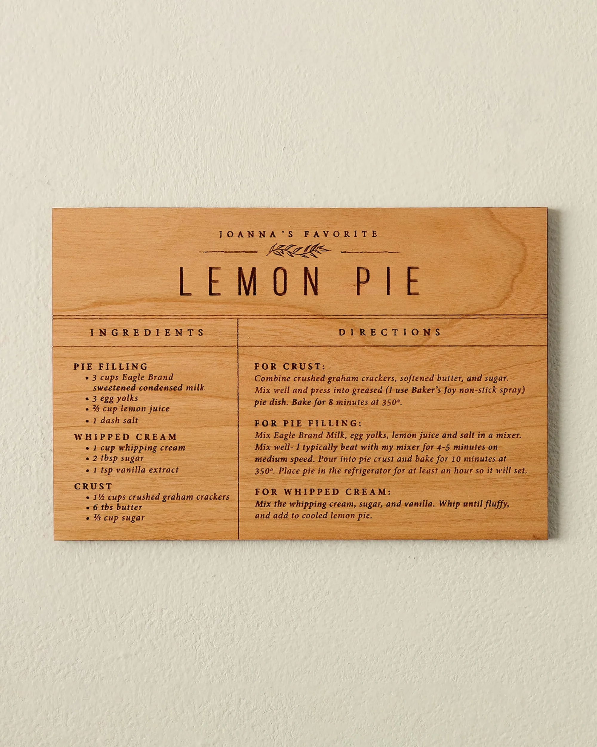 VND0556 Wordsmith Wood Shop Wooden Recipe Card