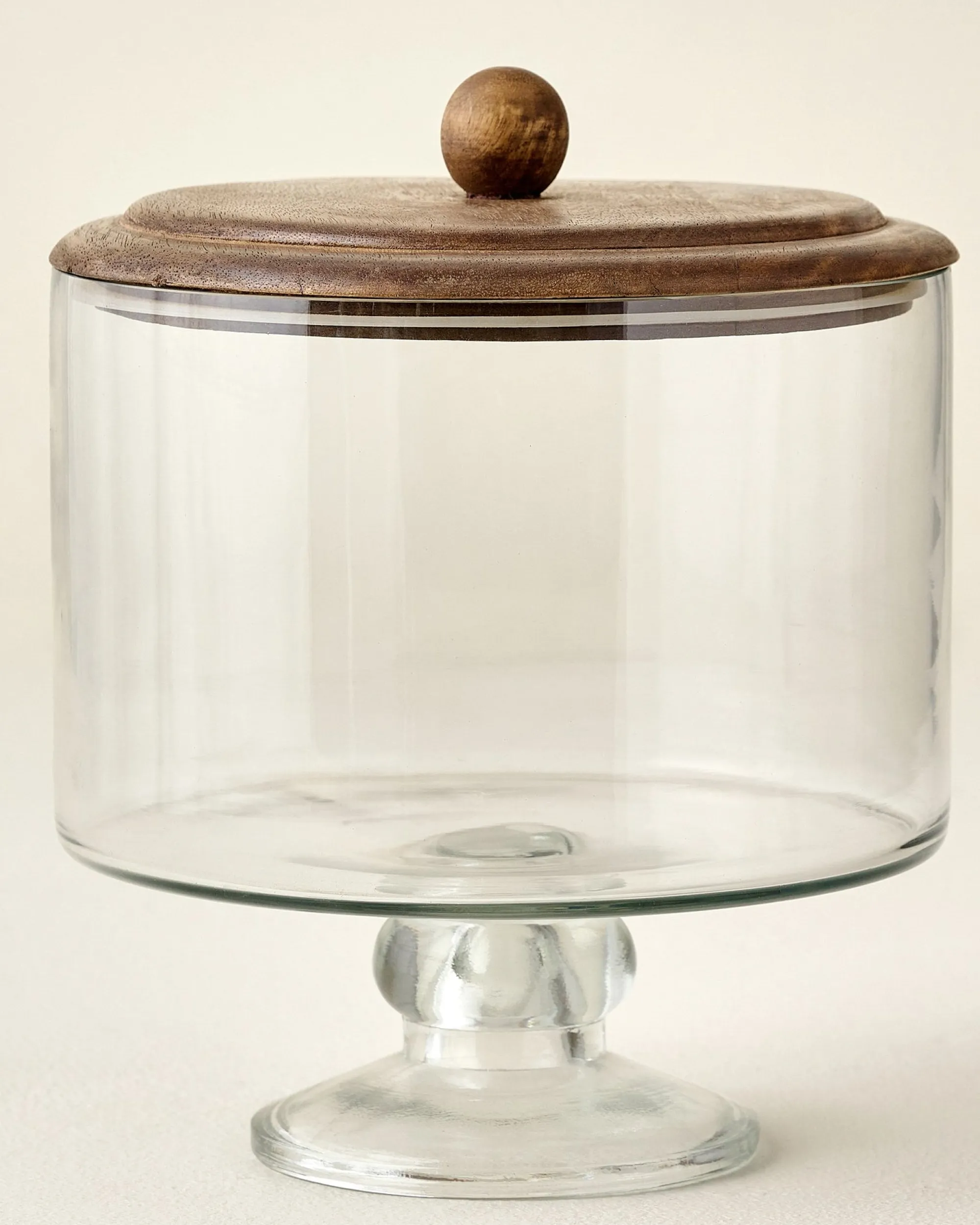 VND7004 BKG OVERSEAS Wood + Glass Trifle Dish