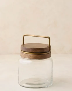 VND7371 True Home Decor Pvt Ltd Wood with Antique Brass Canister