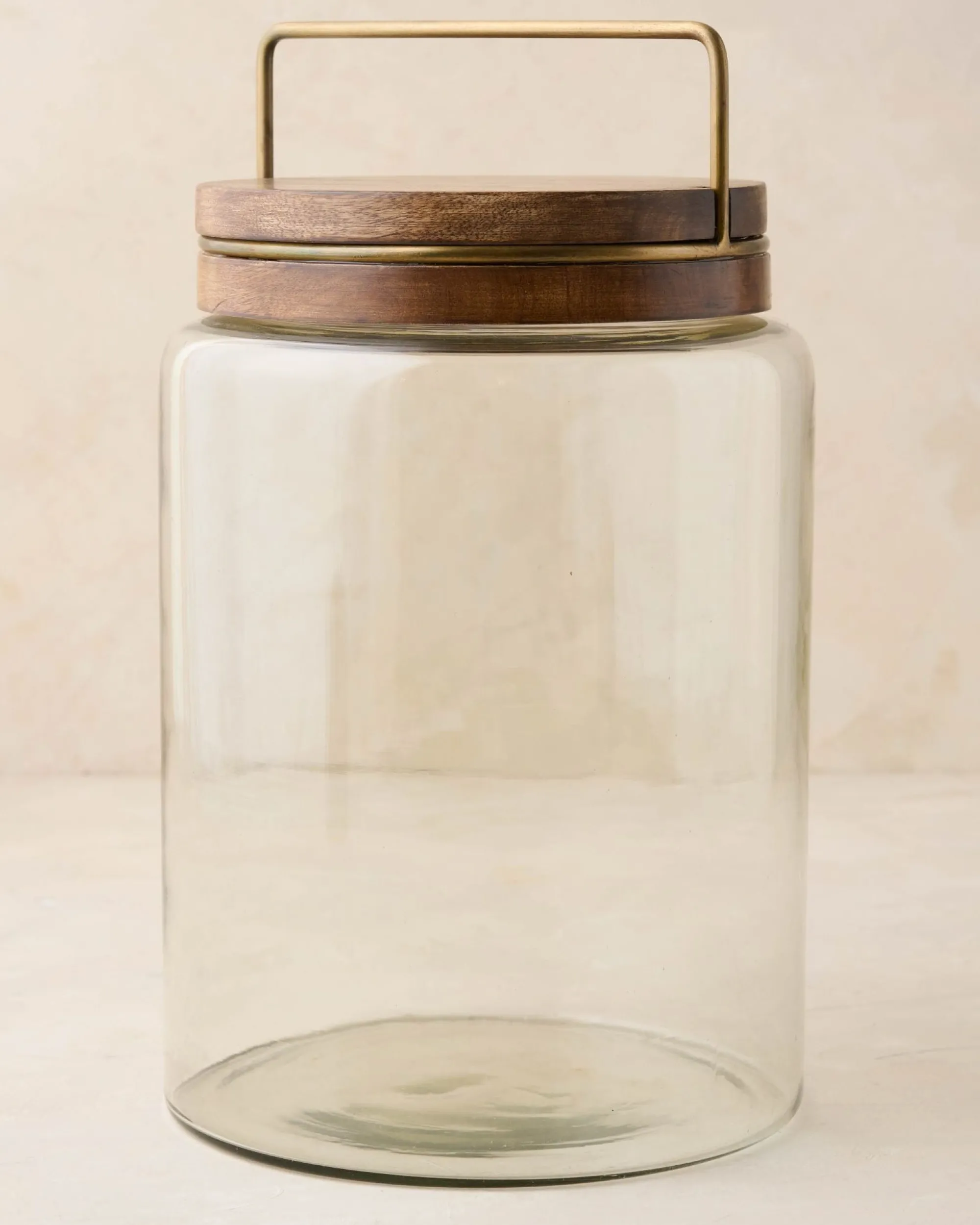 VND7371 True Home Decor Pvt Ltd Wood with Antique Brass Canister