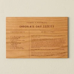 VND0556 Wordsmith Wood Shop Wooden Recipe Card (Chocolate Chip Cookies)